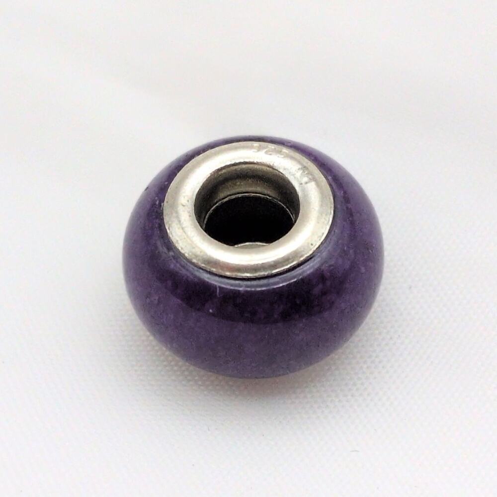 Gems En Vogue Michael Valitutti Purple Quartz Bead Charm Sterling Silver Core